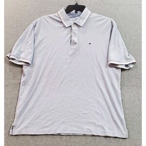 Tommy Hilfiger Men's Blue Polo Shirt 2XL 100% Cotton Classic Short‎ Sleeve